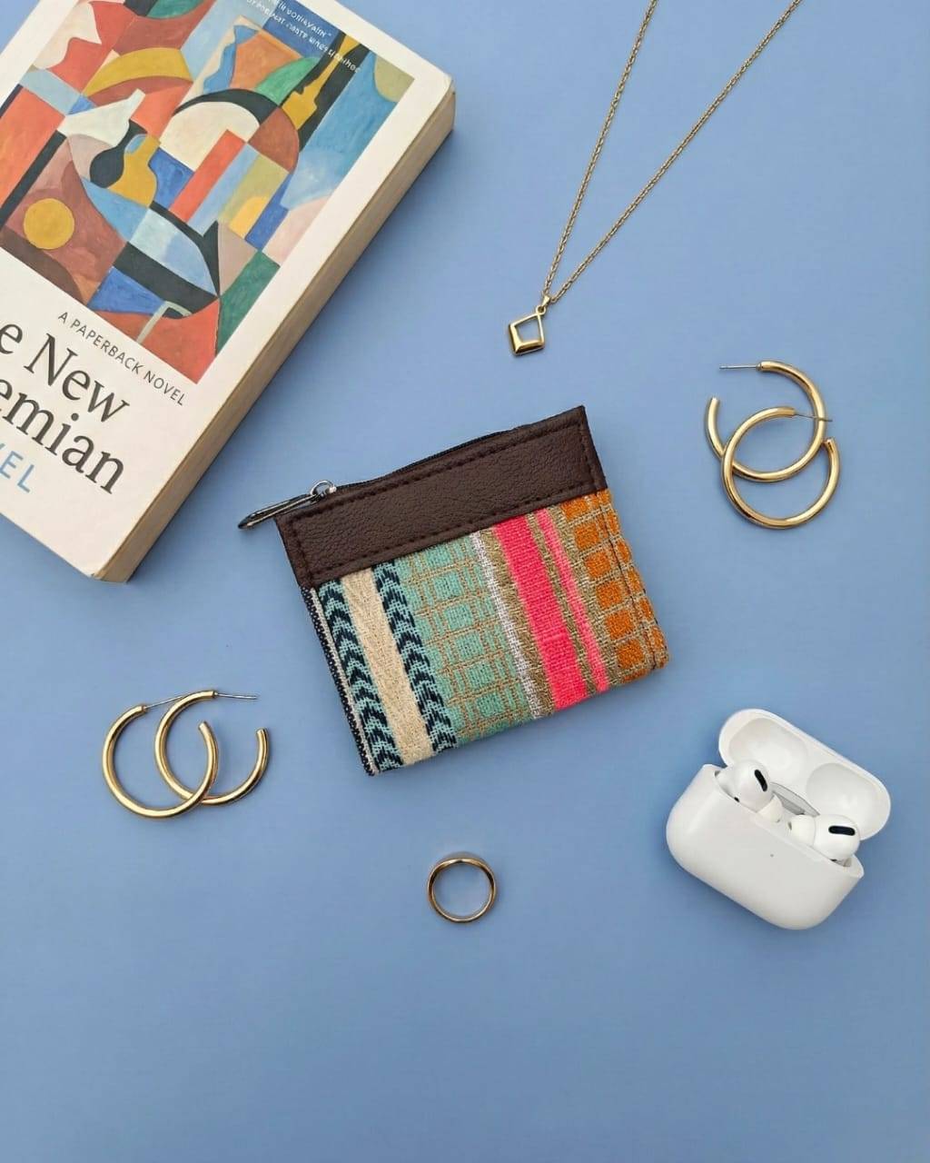 Muted Multi Colour Jacquard Unisex Wallet